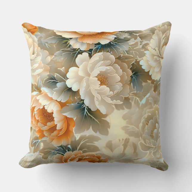 Velvet Fall Whispers Botanical Kudde (Framsida)