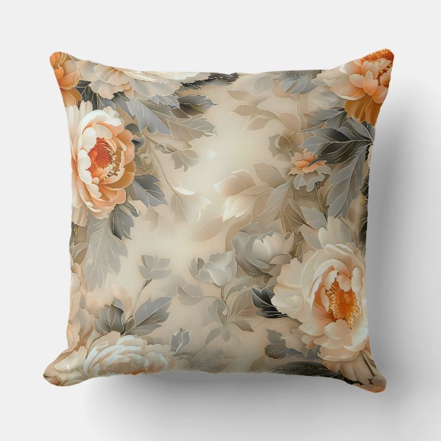 Velvet Fall Whispers Botanical Kudde (Framsida)