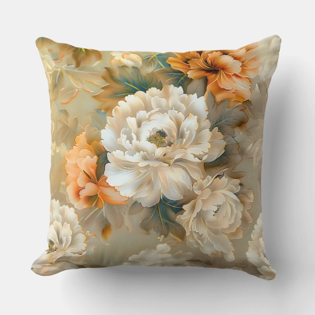 Velvet Fall Whispers Botanical Kudde (Framsida)