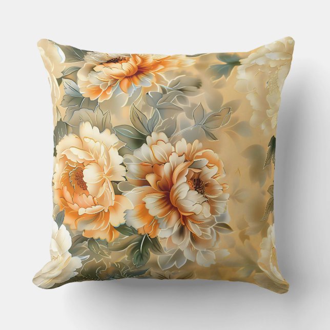 Velvet Fall Whispers Botanical Kudde (Framsida)