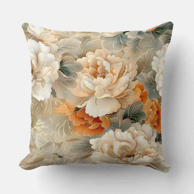 Velvet Fall Whispers Botanical Kudde (Framsida)