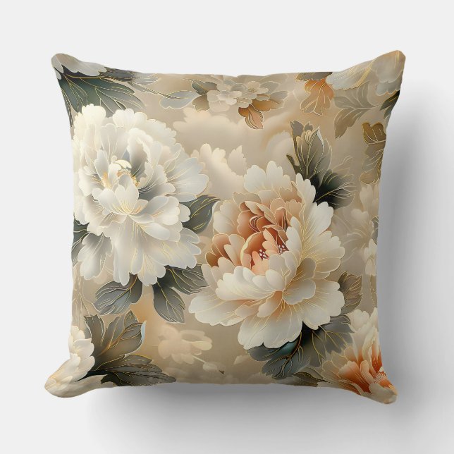 Velvet Fall Whispers Botanical Kudde (Framsida)