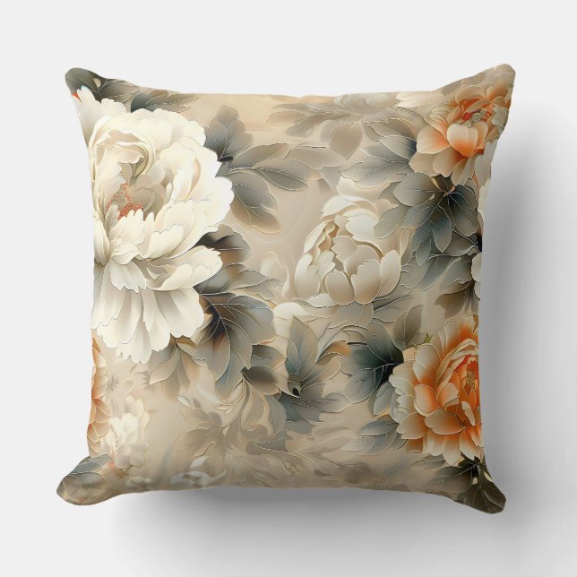 Velvet Fall Whispers Botanical Kudde (Framsida)