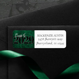 Velvet Grad | Emerald Grönt Jewel Tone Grunge Returadress Etikett