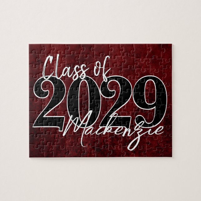 Velvet Grad | Ruby Red Crimson Jewel Tone Grunge Pussel (Horisontell)