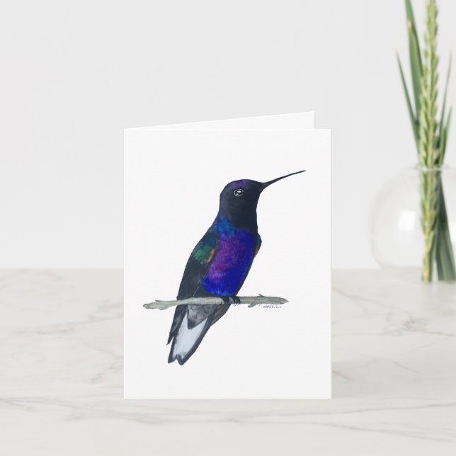 Velvet-lila Coronet Hummingbird Card Kort (Framsida)