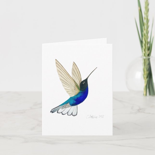 Velvet-lila Coronet Hummingbird Card Kort (Framsida)