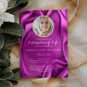 Velvet Lila Silky Photo Firande of Life Inbjudningar