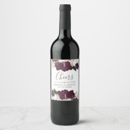 Velvet Magnolia | Personlig "cheers" i BRÖLLOP Vinflaska Etikett