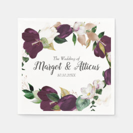 Velvet Magnolia Wandeplommon Bröllop Pappersservett