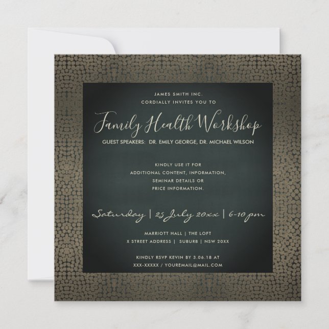 VELVET NAVY FAUX COPPER MOSAIC DOTS WORKSHOP EVENT INBJUDNINGAR (Framsida)