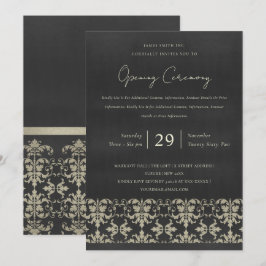 VELVET NAVY SILVER DAMASK GRAND OPENING CEREMONY INBJUDNINGAR