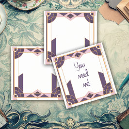 Velvet Night Geometry Art Deco Post-it Block