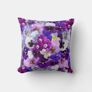 Velvet Pansy Lila Garden Blommönster Kudde