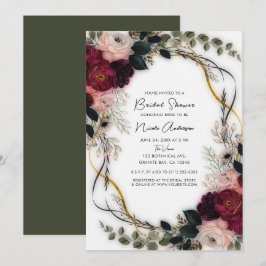 Velvet Plum Garden Floral Greenery Bridal Shower Inbjudningar