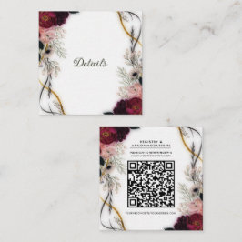 Velvet Plum Garden Floral Greenery Wedding Details Fyrkantigt Visitkort