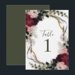 Velvet Plum Garden Floral Greenery Wedding  Inbjudningar<br><div class="desc">Table Numbers. look for matching items in my store.</div>