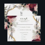 Velvet Plum Garden Floral Greenery Wedding  Inbjudningar<br><div class="desc">RSVP</div>