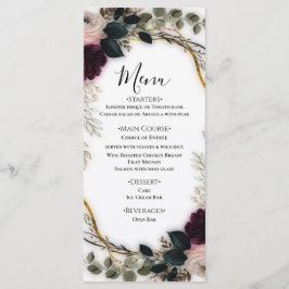 Velvet Plum Garden Floral Greenery Wedding  Meny