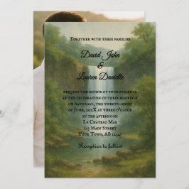 Velvet Rapids Photo Wedding Invitation Inbjudningar