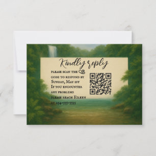 Velvet Rapids QR-kodkort, Bröllop OSA Kort