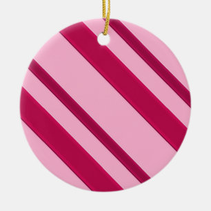 Velvet ribbon rand, fuchsia och blek rosa julgransprydnad keramik