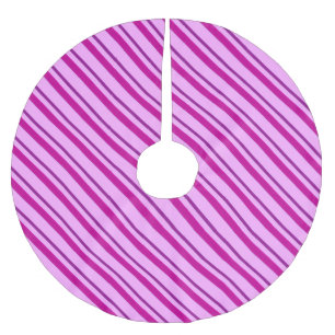 Velvet rosett band, plommon och rosa julgransmatta borstad polyester