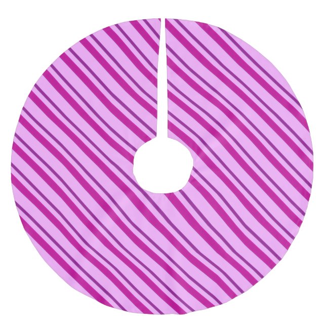 Velvet rosett band, plommon och rosa julgransmatta borstad polyester (Framsidan)