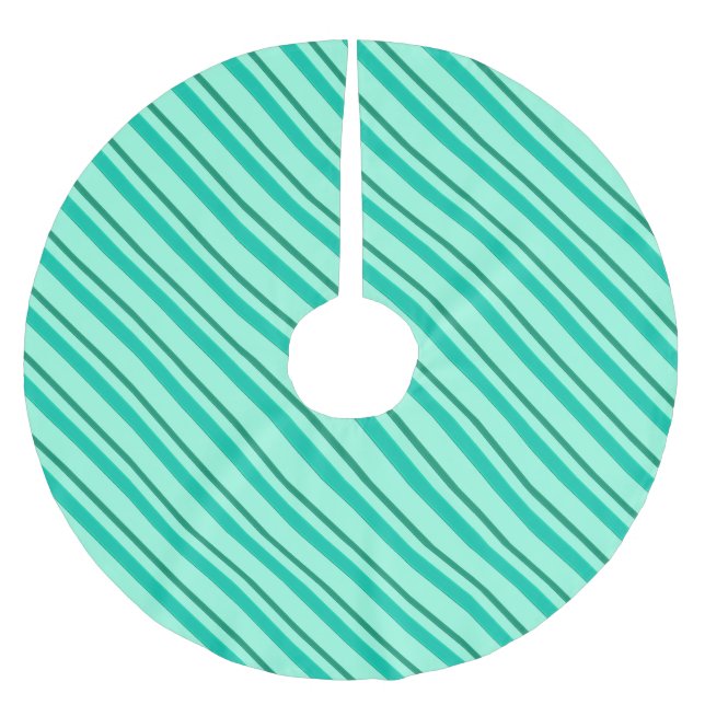 Velvet rosett band, turkos och aqua julgransmatta borstad polyester (Framsidan)