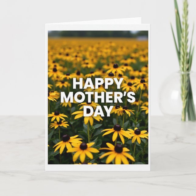Velvet Sunflower Mothers Day Card Kort (Framsida)