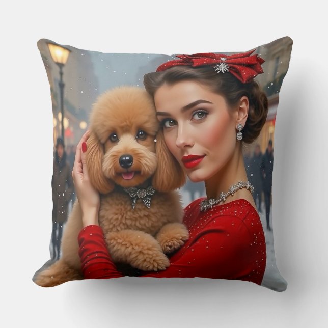 Velvet The Poodle Holiday  Kudde (Framsida)