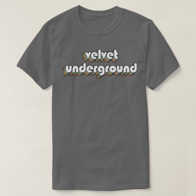 Velvet Underground Retro Regbow Typography Faded T Shirt (Design framsida)