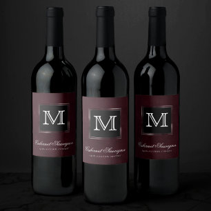 Velvet Vin Grunge Maroon Bordeaux Merlot Anpassn Vinflaska Etikett