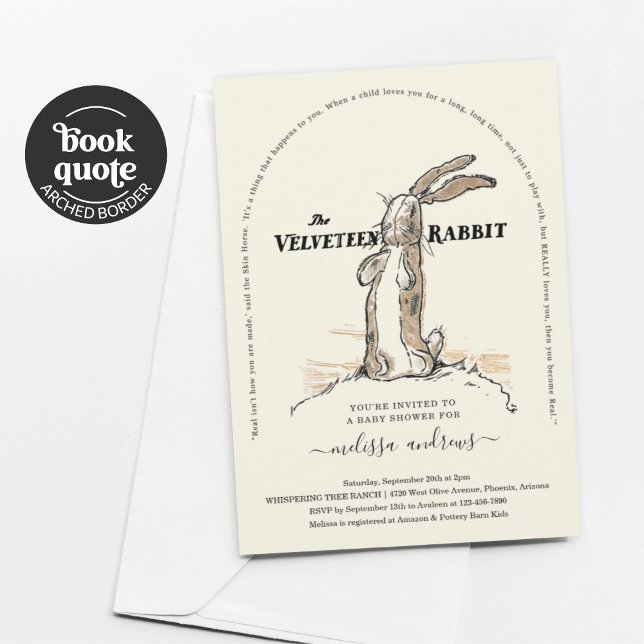 Velveteen Rabbit Baby Shower-inbjudan Inbjudningar (Skapare uppladdad)