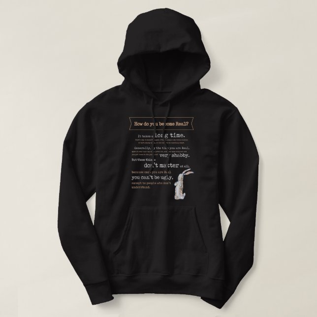 Velveteen Rabbit Bok Quote 1922 som blev Real Ski Hoodie (Design framsida)