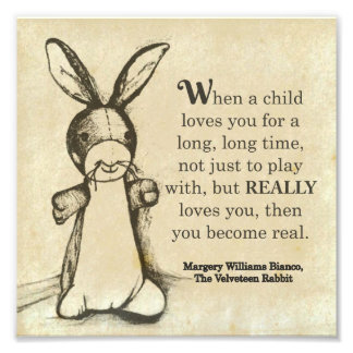 Velveteen Rabbit Bok Quote Wall Art Fototryck