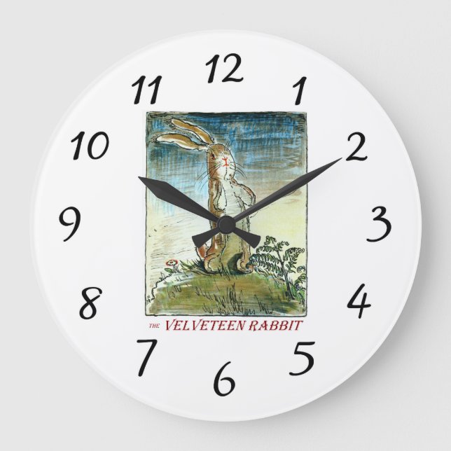 Velveteen Rabbit Clock Stor Klocka (Framsida)
