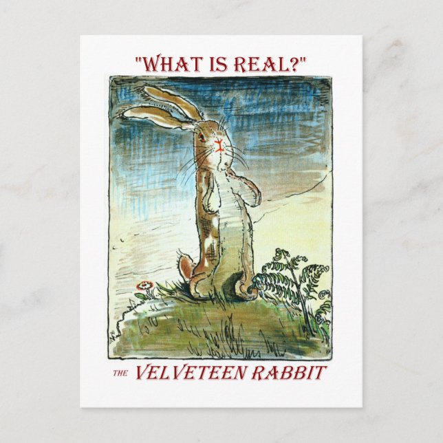 Velveteen Rabbit Meddelande Vykort (Framsida)