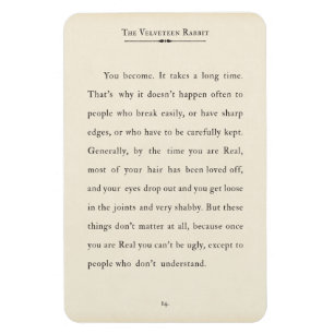 Velveteen Rabbit Quote, Bok Magnet