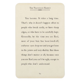 Velveteen Rabbit Quote, Bok Page Magnet