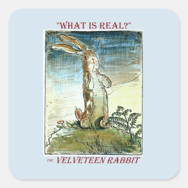 Velveteen Rabbit Sticker Fyrkantigt Klistermärke (Framsida)