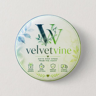 VelvetVine Elegant Blommig Logotyp Rund Knappspänn Knapp