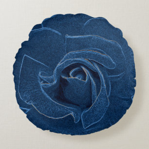velvety Blue ro Rund Kudde