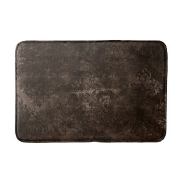 Velvety Bronze Damask | Brown Baroque Grunge Badrumsmatta