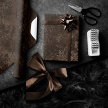 Velvety Bronze Damask | Brown Baroque Grunge
