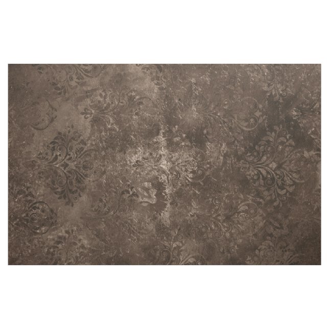 Velvety Bronze Damask | Brown Baroque Grunge Tyg (Yard)
