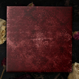 Velvety Henna Damask | Red Distress Grunge Kakelplatta