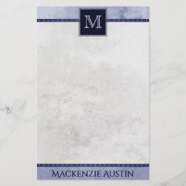 Velvety Indigo Damask | Midnight Grunge Baroque Brevpapper