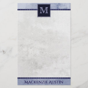 Velvety Indigo Damask   Midnight Grunge Baroque Brevpapper