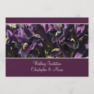 Velvety lila iris bröllopsinbjudan inbjudningar